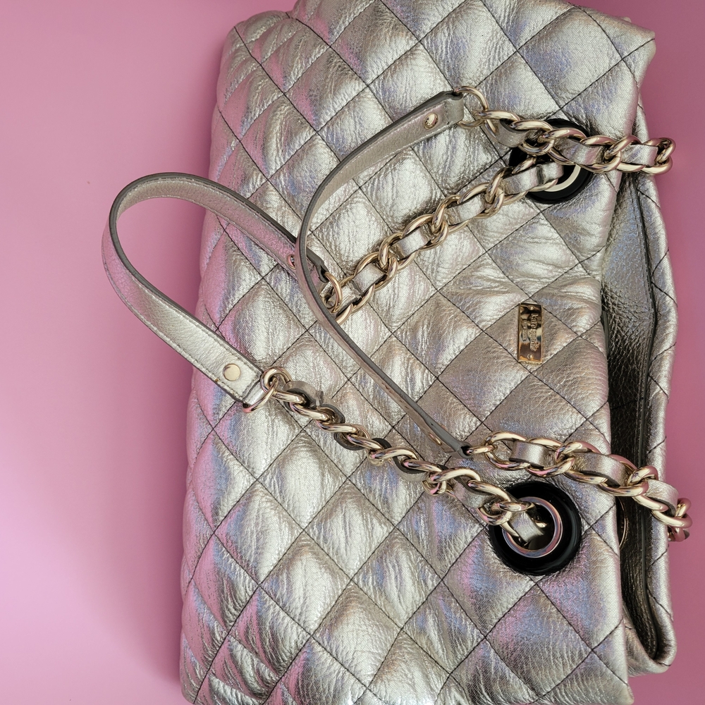 Kate Spade Gold Quilted Shoulder Bag L/N - Picture 7 of 9